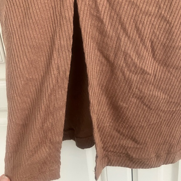 Rag & Bone Brown Long Sleeved Ribbed VNeck Midi Dress Size Small NWT - Picture 4 of 7